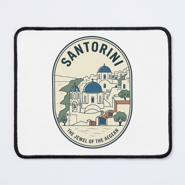 Item preview, Santorini Greece Blue Dome Church Travel Badge designed and sold by k3rstman1.