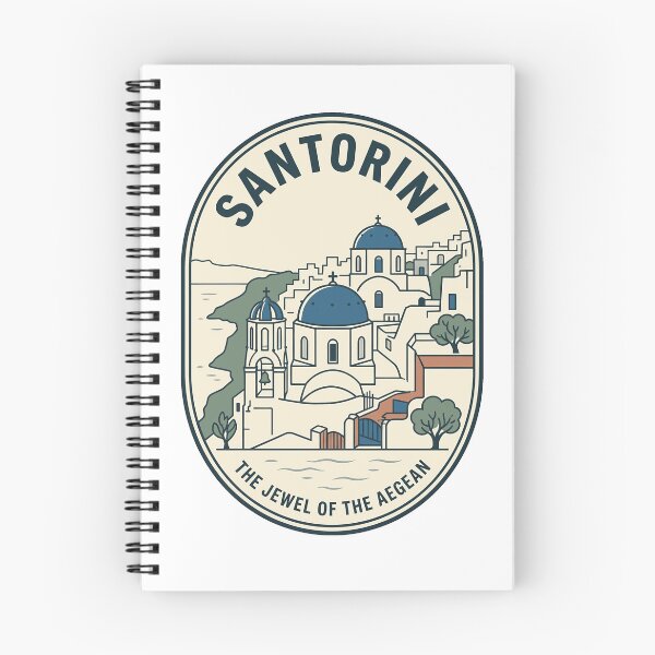 Item preview, Santorini Greece Blue Dome Church Travel Badge designed and sold by k3rstman1.