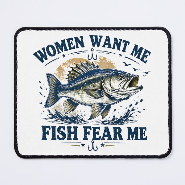 Item preview, Women Want Me Mullet Fish Fear Me Vintage Fishing. designed and sold by HorrorInkStudio.