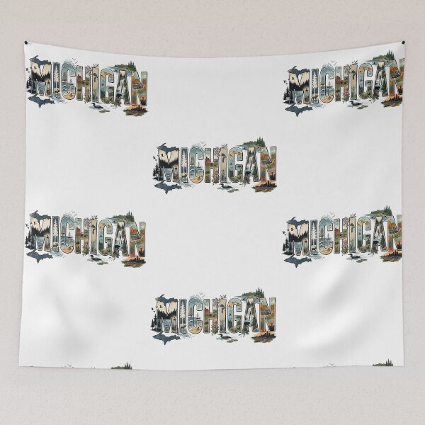 Item preview, Michigan Vintage Nature Collage MI State Pride Travel Landscape designed and sold by phoebelevine.