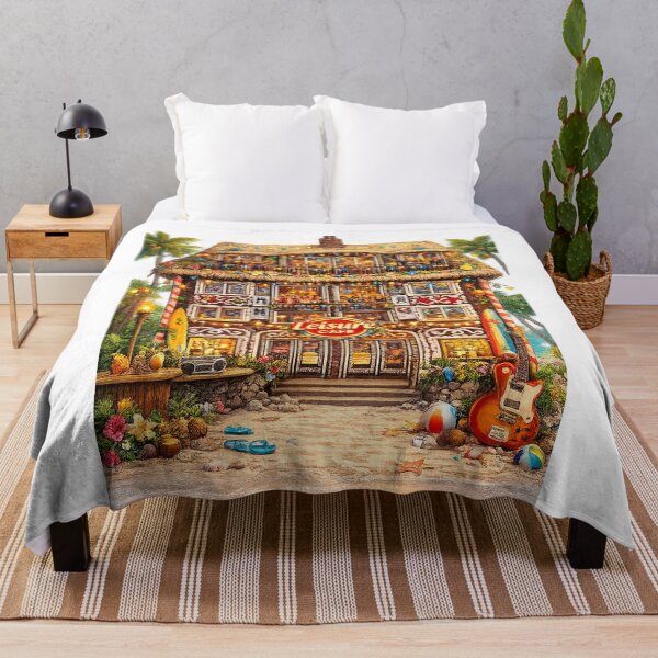 Item preview, Tropical Beach Café Wall Art | Coastal Paradise Resort Illustration | Island Vacation Decor Print designed and sold by Hookesmode.