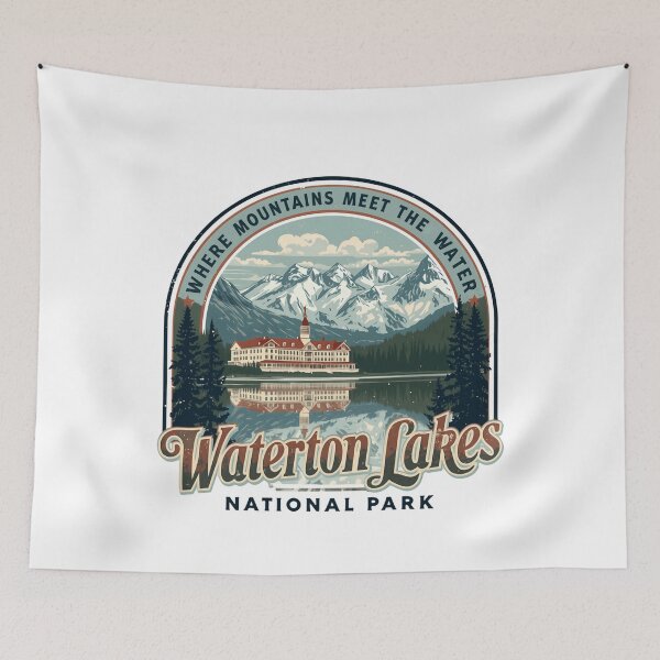 Item preview, Where Mountains Meet The Water Waterton Lakes National Park Travel Hiking Souvenir designed and sold by JonesFlora2025.