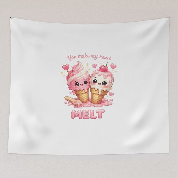 Item preview, You Make My Heart Melt Ice Cream Pun | Kawaii Pastel Valentine Aesthetic designed and sold by Dulxoz.