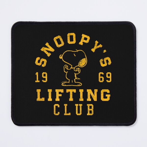 Item preview, Yellow Cartoon Dog Lifting Club Retro Gym Workout Design designed and sold by Chives-Sor.
