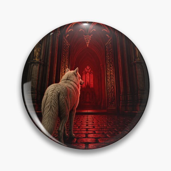Item preview, Wolf Turned Back Gothic Cathedral Dark Compulsion Art designed and sold by GeoWhimsy Studio.