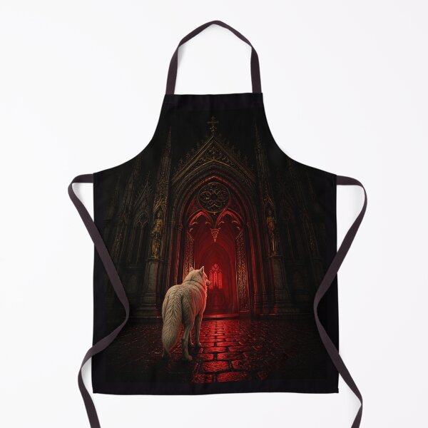 Item preview, Wolf Turned Back Gothic Cathedral Dark Compulsion Art designed and sold by GeoWhimsy Studio.