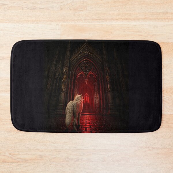 Item preview, Wolf Turned Back Gothic Cathedral Dark Compulsion Art designed and sold by GeoWhimsy Studio.
