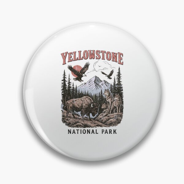 Item preview, Yellowstone National Park Wildlife Mountain Vintage Nature designed and sold by phoebelevine.