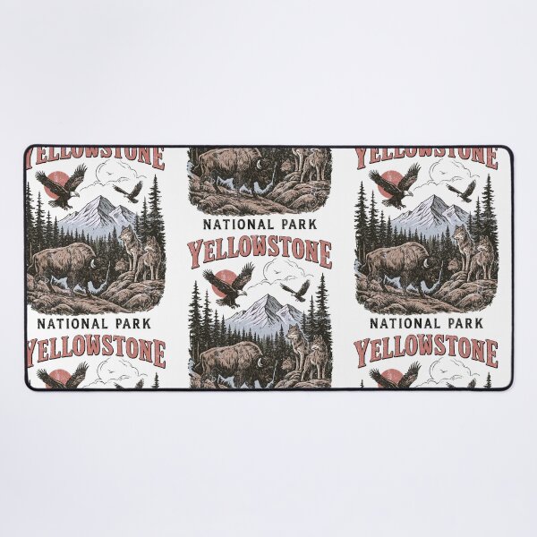 Item preview, Yellowstone National Park Wildlife Mountain Vintage Nature designed and sold by phoebelevine.