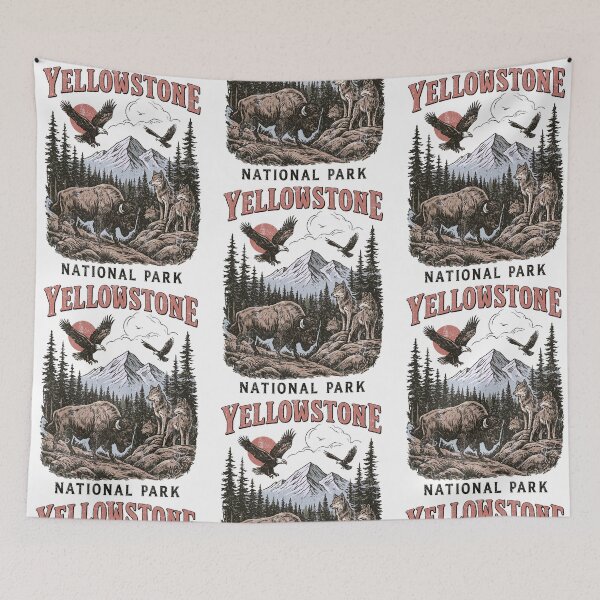 Item preview, Yellowstone National Park Wildlife Mountain Vintage Nature designed and sold by phoebelevine.
