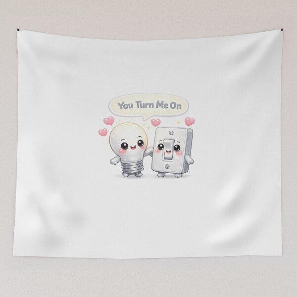 Item preview, You Turn Me On Lightbulb Pun | Kawaii Cheeky Valentine Aesthetic designed and sold by Dulxoz.