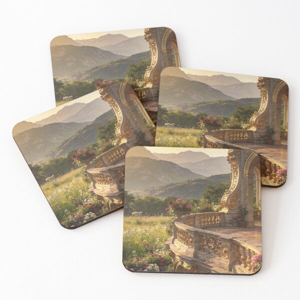 Item preview, Elegant Baroque Garden Terrace with Blooming Flowers and Meadow Views designed and sold by BlareBlare.