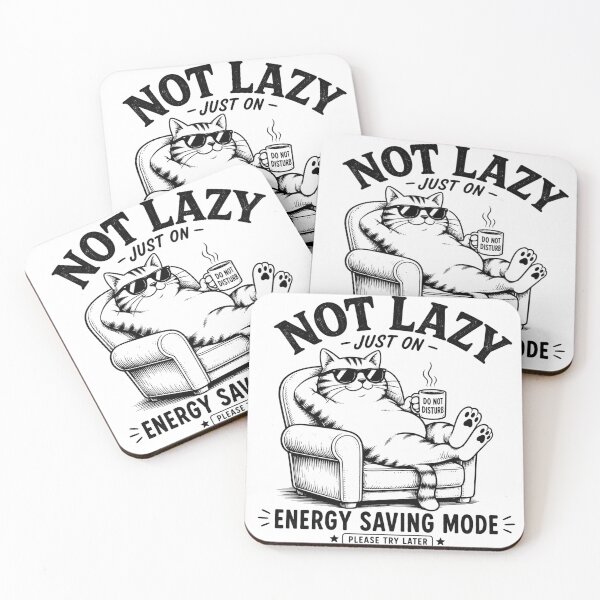 Item preview, Funny Lazy Cat Shirt – Energy Saving Mode Cat T-Shirt, Introvert Humor Tee, Black and White Graphic Tee designed and sold by Aniahck.
