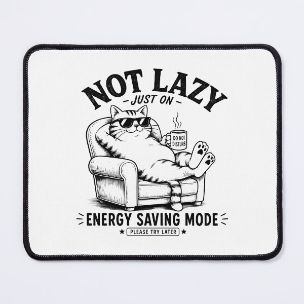 Item preview, Funny Lazy Cat Shirt – Energy Saving Mode Cat T-Shirt, Introvert Humor Tee, Black and White Graphic Tee designed and sold by Aniahck.