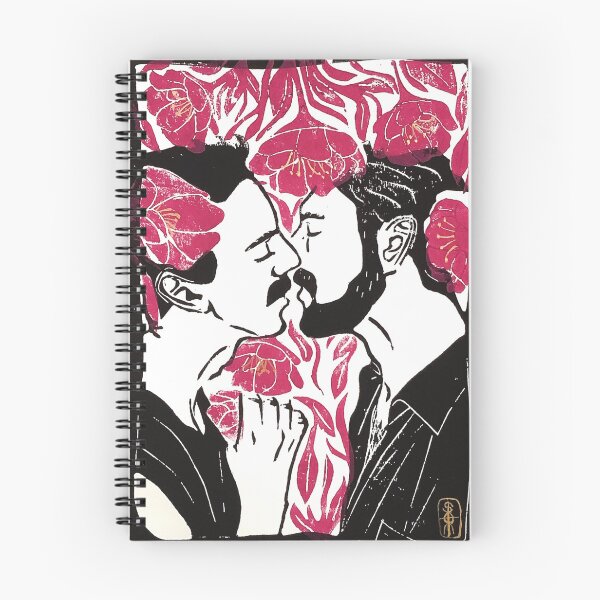 Item preview,  Linocut "Kissing under Flowers" multicolour  designed and sold by LisaLaquaArt.