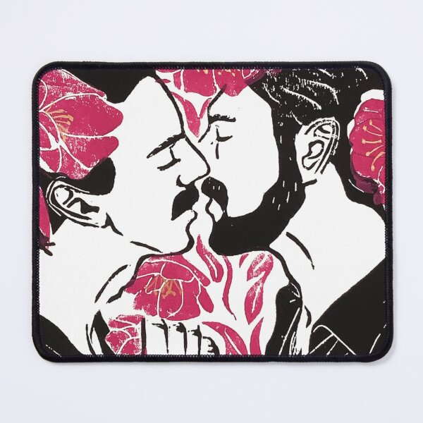 Item preview,  Linocut "Kissing under Flowers" multicolour  designed and sold by LisaLaquaArt.