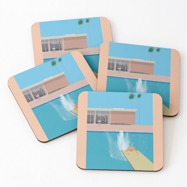 Item preview, Not ‘A Bigger Splash’ by Hockney (cat) designed and sold by EmmaChristieArt.