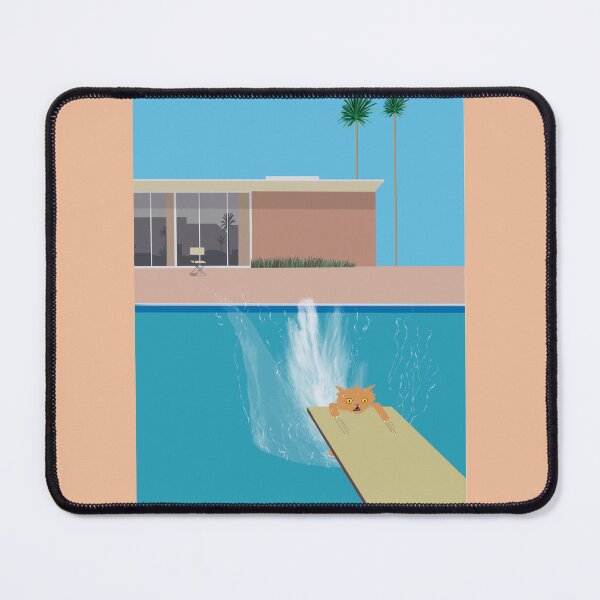 Item preview, Not ‘A Bigger Splash’ by Hockney (cat) designed and sold by EmmaChristieArt.