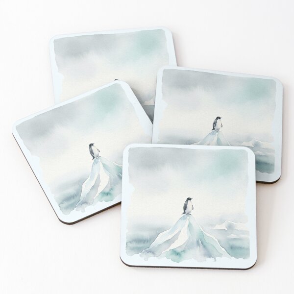 Item preview, Penguin Standing on a Misty Iceberg Peak Watercolor designed and sold by GrabaHuk.