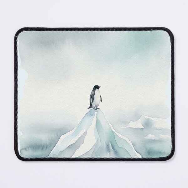 Item preview, Penguin Standing on a Misty Iceberg Peak Watercolor designed and sold by GrabaHuk.
