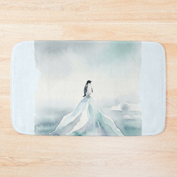 Item preview, Penguin Standing on a Misty Iceberg Peak Watercolor designed and sold by GrabaHuk.