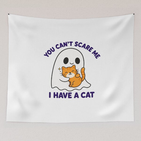Item preview, Cute Ghost Hugging Cat - You Can't Scare Me I Have A Cat designed and sold by Atlant11.