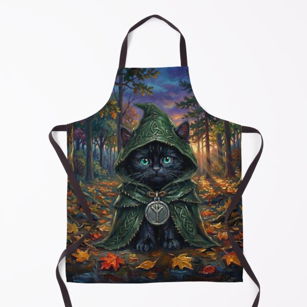 Item preview, Keeper of the Autumnal Haven - Celtic Folklore Black Cat in Autumn designed and sold by Englandbear.