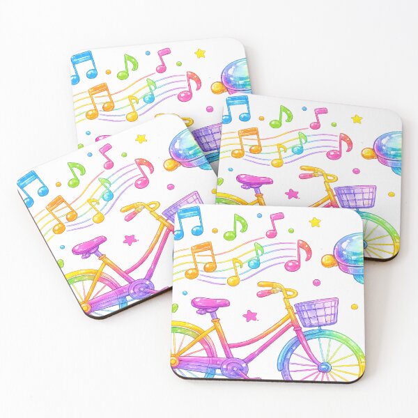 Item preview, Colorful Musical Bicycle Watercolor Art Print for Music Lovers designed and sold by Hookesmode.