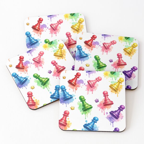 Item preview, Colorful Chess Pawns Watercolor Art – Modern Chess Player Wall Decor designed and sold by Hookesmode.