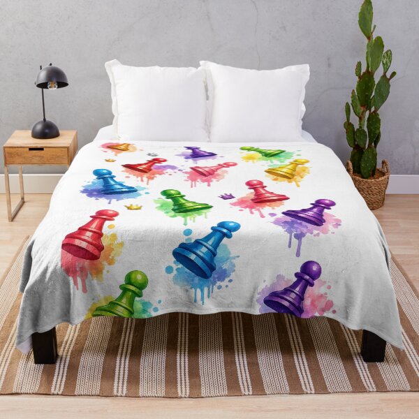 Item preview, Colorful Chess Pawns Watercolor Art – Modern Chess Player Wall Decor designed and sold by Hookesmode.