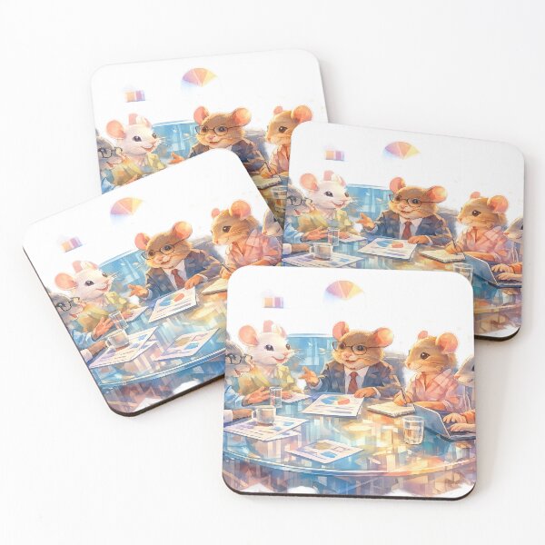 Item preview, Executive Mice Boardroom Meeting – Whimsical Business Animal Wall Art designed and sold by Hookesmode.