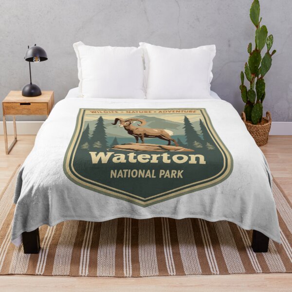 Item preview, Waterton National Park Wildlife Nature Adventure Bighorn Sheep Hiker Traveler designed and sold by JonesFlora2025.
