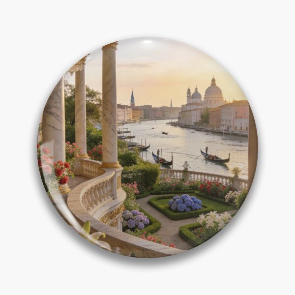 Item preview, Romantic Baroque Balcony Garden Overlooking Canal designed and sold by BlareBlare.