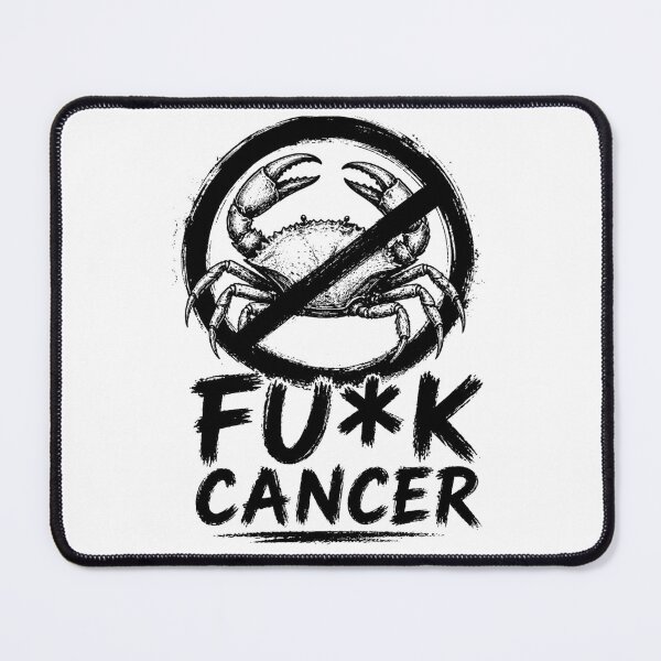 Item preview, Fu*k Cancer Black and White Graphic – Anti Cancer Crab Illustration – Strong Awareness T-Shirt Design designed and sold by Aniahck.