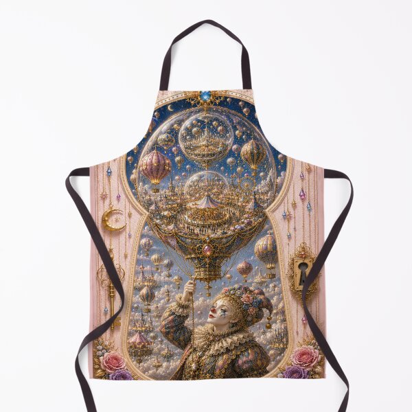 Item preview, Moon Balloon Carnival – Worlds Within Worlds Fantasy Clown Art designed and sold by sunbowjp stadio.
