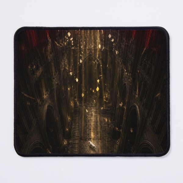 Item preview, Wolf Cathedral Falling Light Gothic Dark Art Print designed and sold by GeoWhimsy Studio.