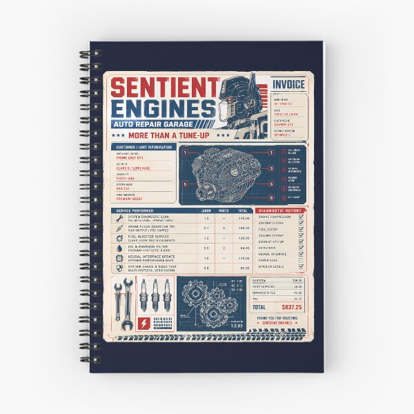 Item preview, Sentient Engine Garage Invoice designed and sold by agearb.