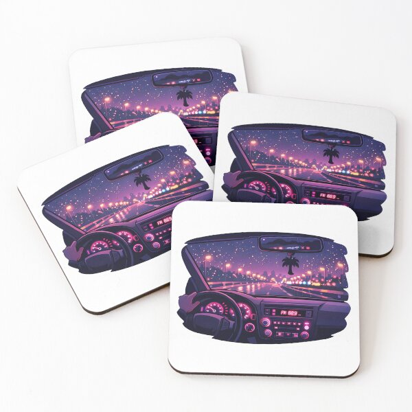 Item preview, We Are All In Our Cars Right Now LoFi Night Drive Sticker designed and sold by MIROUZ2000.