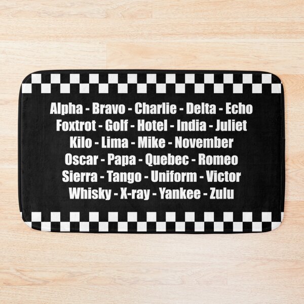 Artikelvorschau, Phonetisches Alphabet Polizeikräfte Schachbrettmuster entworfen und verkauft von CreativeTwins.