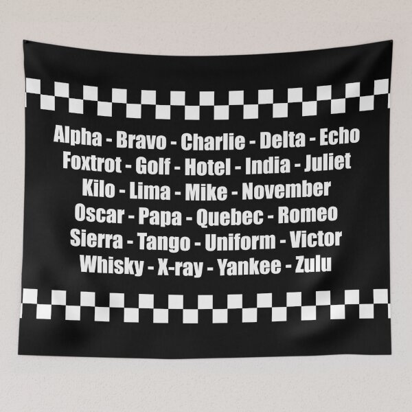Artikelvorschau, Phonetisches Alphabet Polizeikräfte Schachbrettmuster entworfen und verkauft von CreativeTwins.