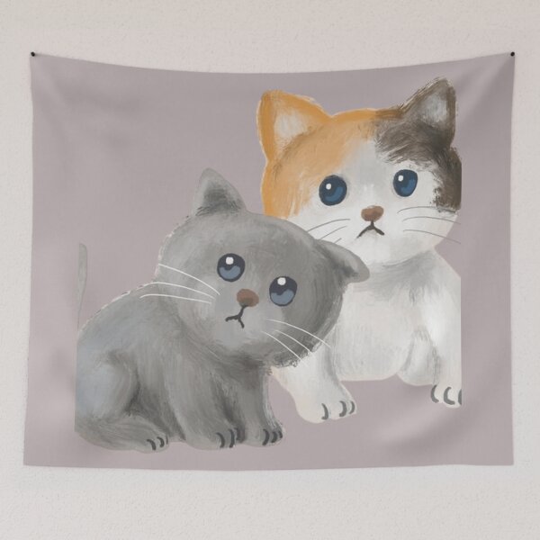 Item preview, Cute Cats Illustration | Soft Pastel Decorative Art designed and sold by Rawafi Art Studio.