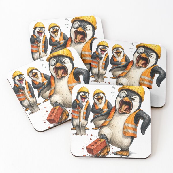Item preview, Construction Penguin Humor Art designed and sold by OnePercent992.