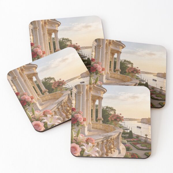 Item preview, Luxurious Floral Terrace in Baroque Style with Scenic European Landscapes designed and sold by BlareBlare.