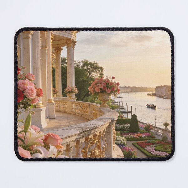 Item preview, Luxurious Floral Terrace in Baroque Style with Scenic European Landscapes designed and sold by BlareBlare.