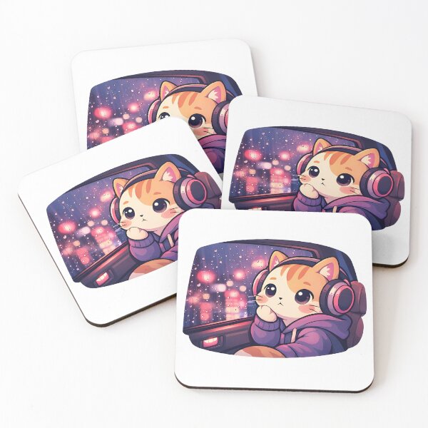 Item preview, ⁠Kawaii LoFi Cat We Are All In Our Cars Right Now PNG⁠ designed and sold by MIROUZ2000.