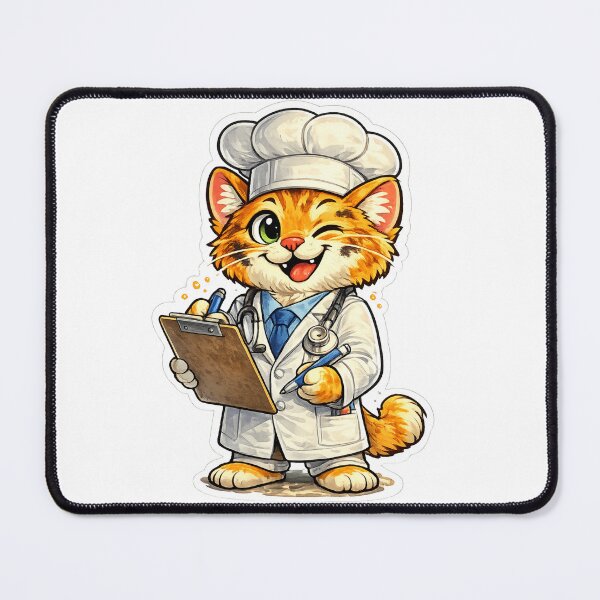 Item preview, Funny Orange Tabby Cat Doctor Vet Tech Sticker designed and sold by ZYNORAworld.
