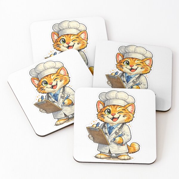 Item preview, Funny Orange Tabby Cat Doctor Vet Tech Sticker designed and sold by ZYNORAworld.