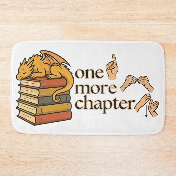 Item preview, One More Chapter Sign Language Book Lover Cute Dragon Reader Design designed and sold by LizzyKeiko.