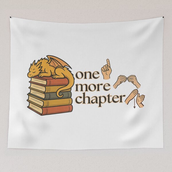 Item preview, One More Chapter Sign Language Book Lover Cute Dragon Reader Design designed and sold by LizzyKeiko.