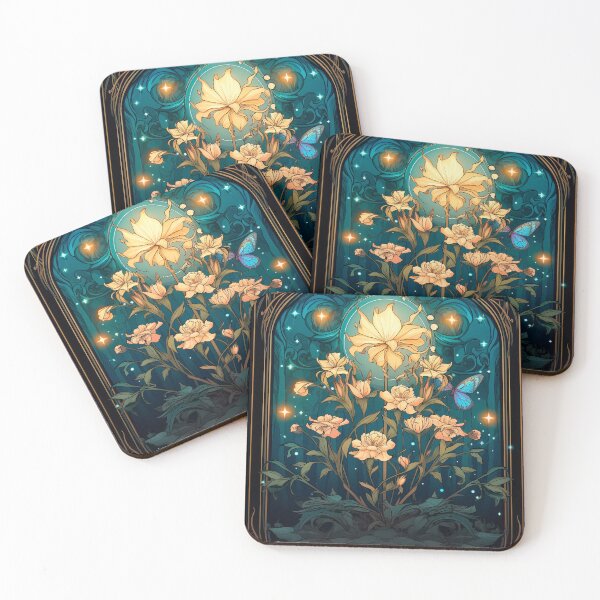 Item preview, Art Nouveau style stained glass window with flowers designed and sold by RIOT SIGNAL.